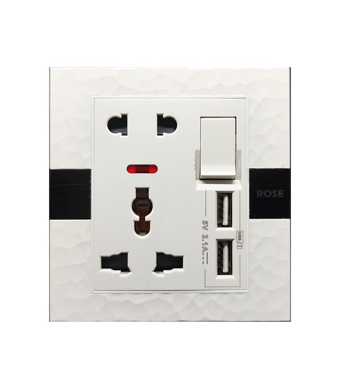 ROSE PRIME SERIES - 5 PIN MULTI USB SOCKET SWITCH