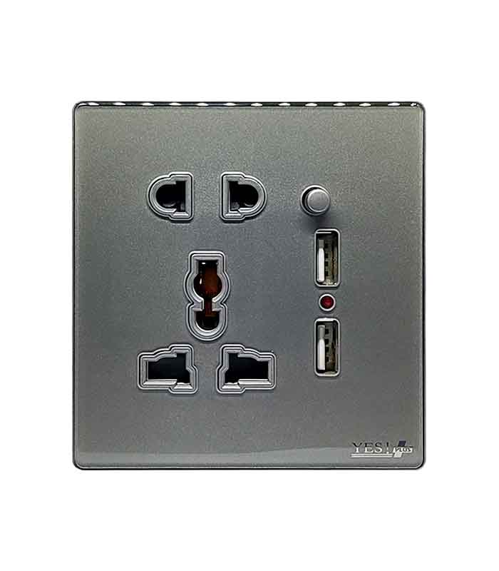 YES J-2 UK SILVER SERIES - 5 PIN MULTI USB SOCKET