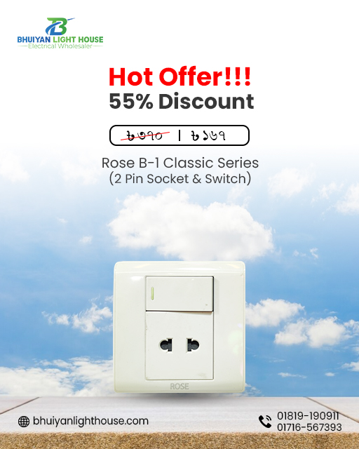 ROSE B-1 CLASSIC SERIES - 2 PIN SOCKET & SWITCH