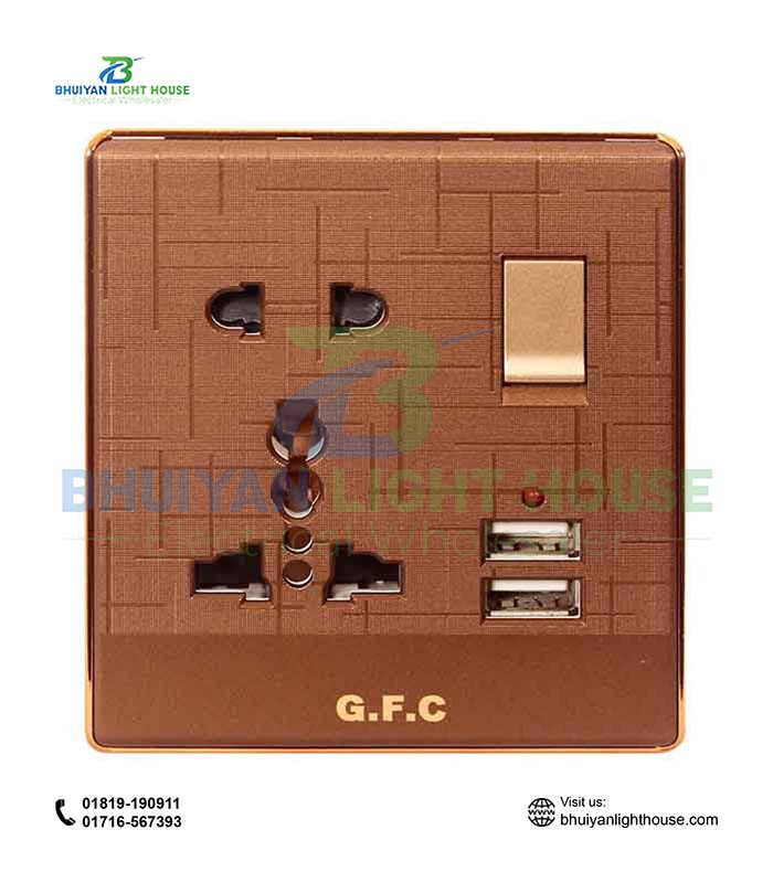 GFC F-19 SERIES - 5 PIN MULTI USB SOCKET & SWITCH