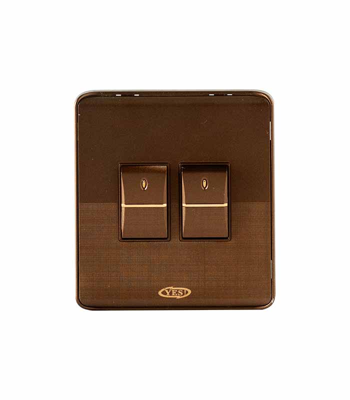 YES E-4 WELL BROWN PRO SERIES - 2 GANG SWITCH