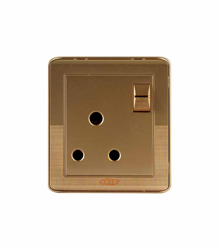 YES E-3 WELL GOLD PRO SERIES - 3 PIN ROUND AC SOCKET SWITCH