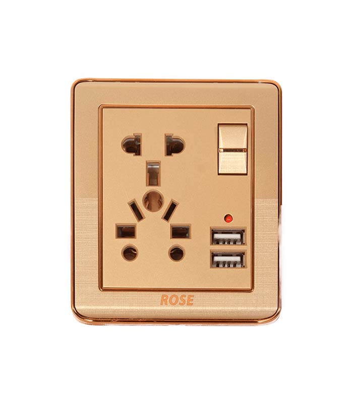 Rose 6 Pin Multi Socket with 2 USB