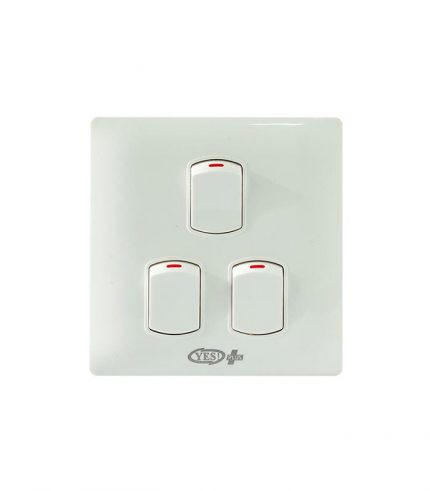 Yes 3 Gang Switch Euro White